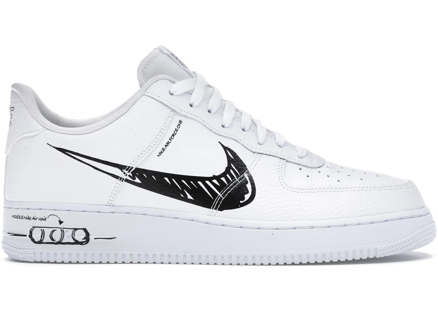 Nike Air Force 1 Low Sketch White Black - CW7581-101 / DM3177-100